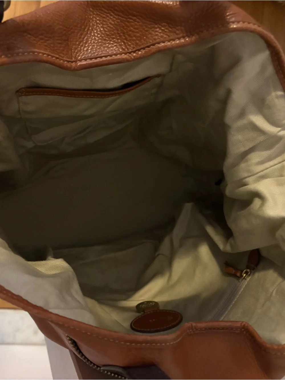 Mulberry Mitzy Cognac Leather Tote with Dark Brown Handles
